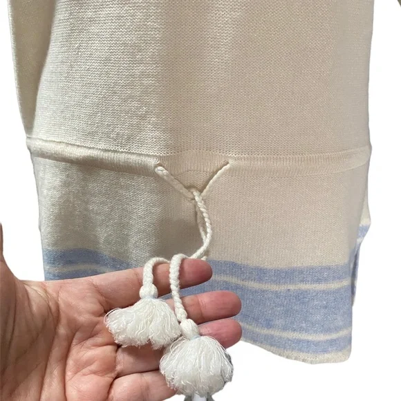 Vineyard Vines hooded sweater stripe Cashmere/Linen, SZ medium, ivory, (NWT) - Picture 6 of 14